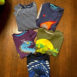 Lot of 5 boys long sleeve Ts from Mini Boden and Tea size 8-10